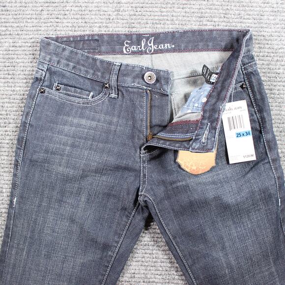 Earl Jean Jeans Womens 25x34 Blue Bootcut NWT Stud Pockets - Picture 4 of 11